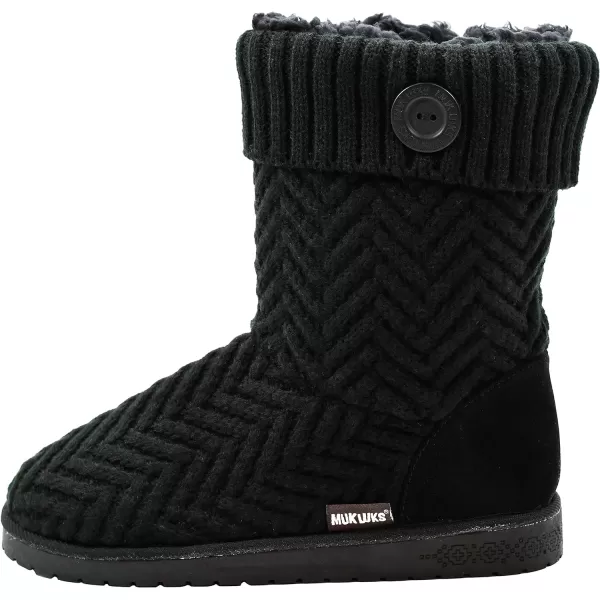 MUK LUKS Womens Janet Fashion BootsBlack Crosshatch