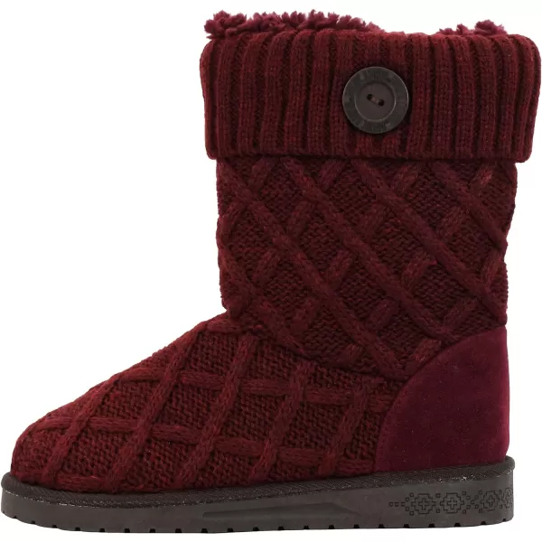 MUK LUKS Womens Janet Fashion BootsBurgundy Lattice