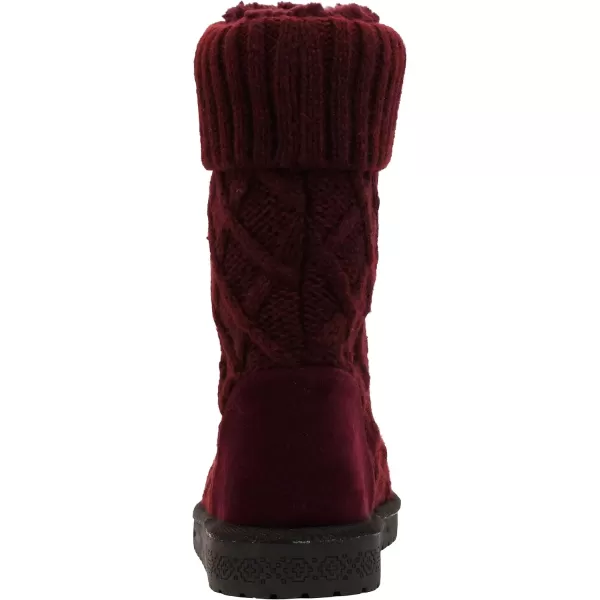 MUK LUKS Womens Janet Fashion BootsBurgundy Lattice