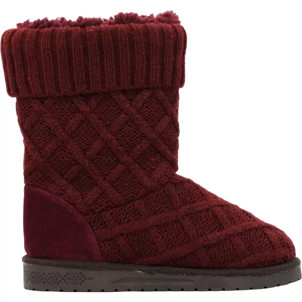 MUK LUKS Womens Janet Fashion BootsBurgundy Lattice