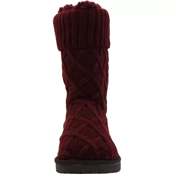 MUK LUKS Womens Janet Fashion BootsBurgundy Lattice