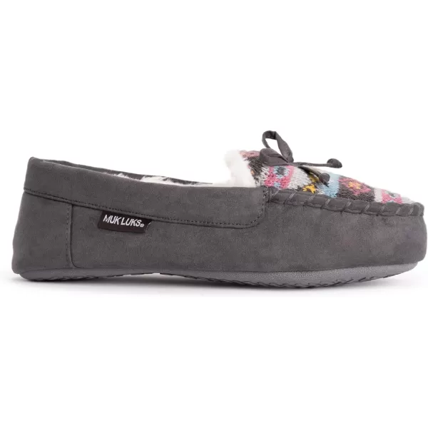 MUK LUKS Womens Jaylah Lee MoccasinDark Grey Heather