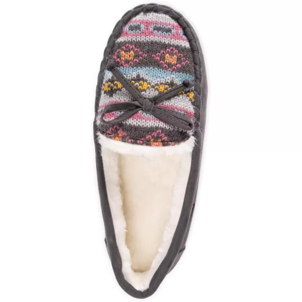 MUK LUKS Womens Jaylah Lee MoccasinDark Grey Heather