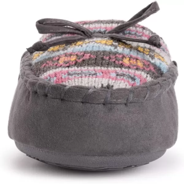 MUK LUKS Womens Jaylah Lee MoccasinDark Grey Heather