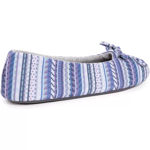 MUK LUKS Womens Jolee Jersey Ballerina Slipper BlueGreenBlueGreen