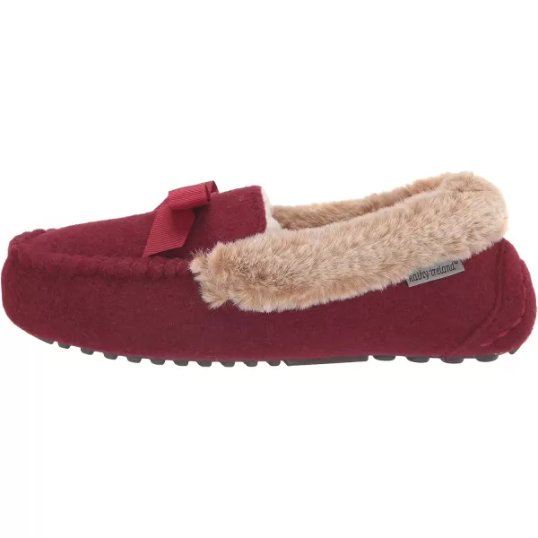 MUK LUKS Womens Kathy Ireland Daffodil Moccasin SlipperDark Red