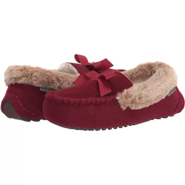 MUK LUKS Womens Kathy Ireland Daffodil Moccasin SlipperDark Red