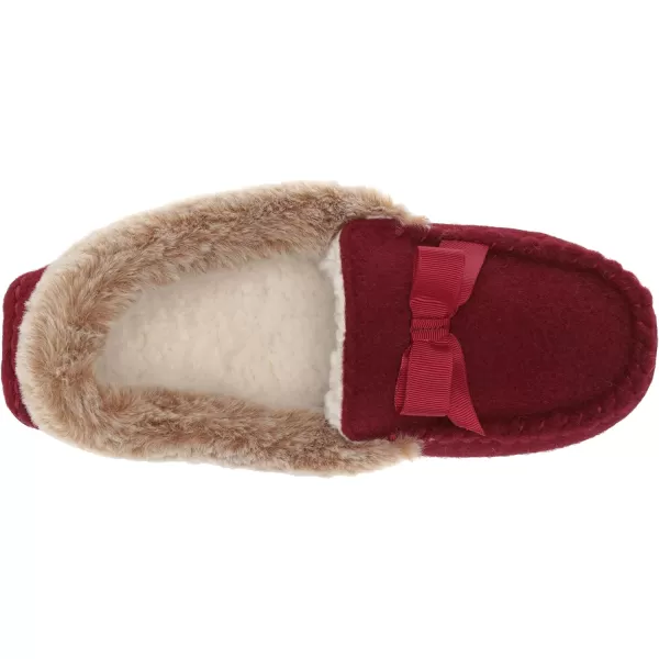 MUK LUKS Womens Kathy Ireland Daffodil Moccasin SlipperDark Red