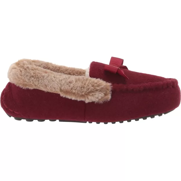 MUK LUKS Womens Kathy Ireland Daffodil Moccasin SlipperDark Red