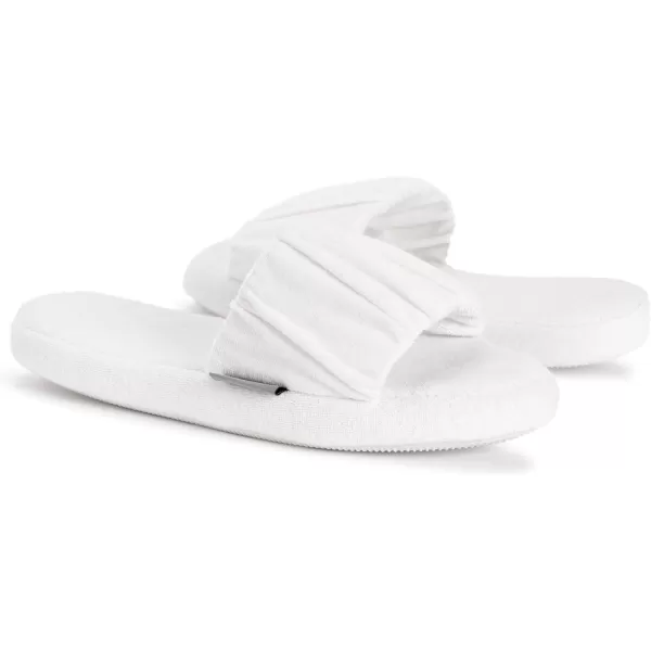 MUK LUKS Womens Kathy Ireland Jasmine Scrunchie SlippersWhite