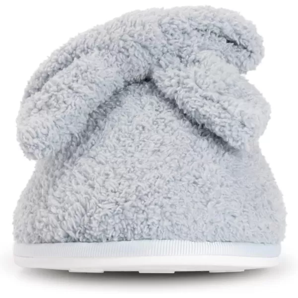 MUK LUKS Womens Kathy Ireland Posy Bow Scuff SlippersLight Blue