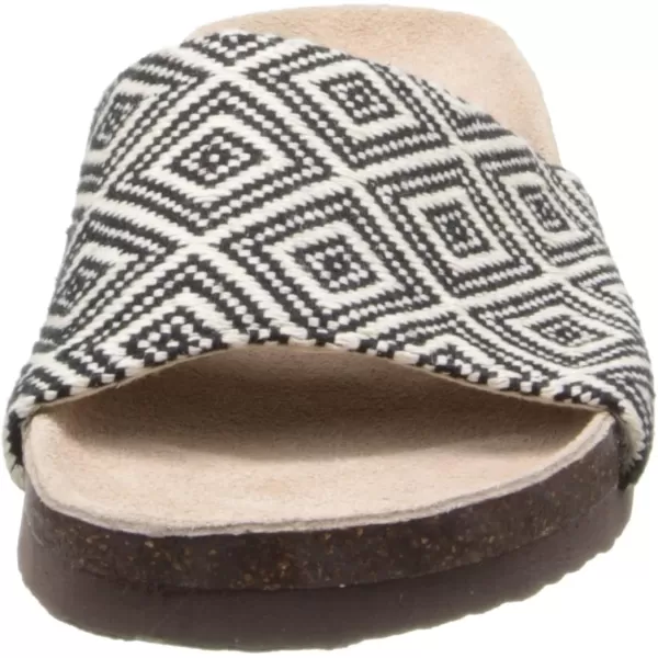 MUK LUKS Womens Lea Wedge SandalBlackWhite