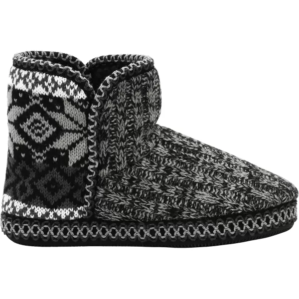 MUK LUKS Womens Leigh SlippersBlack Marl Rib