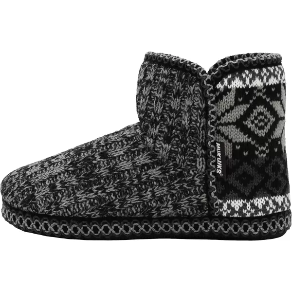 MUK LUKS Womens Leigh SlippersBlack Marl Rib