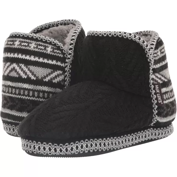 MUK LUKS Womens Leigh SlippersBlackWhite