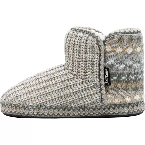 MUK LUKS Womens Leigh SlippersGrey Multi Fairisle