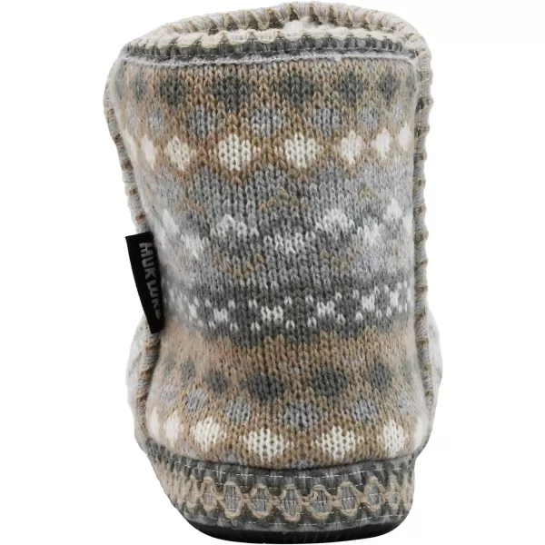 MUK LUKS Womens Leigh SlippersGrey Multi Fairisle