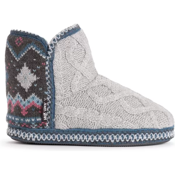 MUK LUKS Womens Leigh SlippersGreyBlue