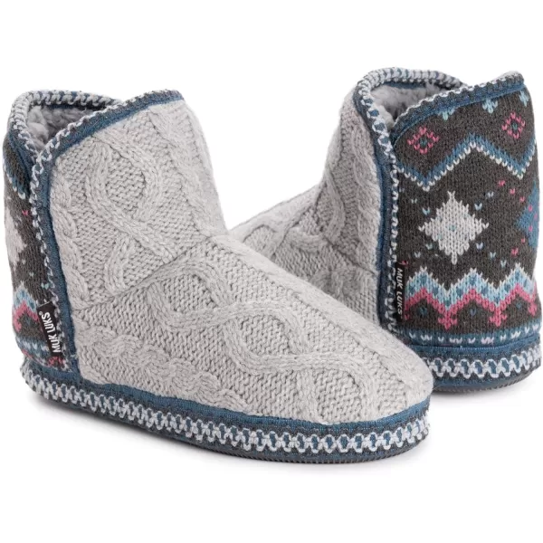 MUK LUKS Womens Leigh SlippersGreyBlue