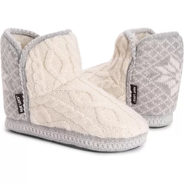 MUK LUKS Womens Leigh SlippersIvoryGrey