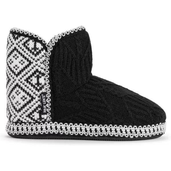 MUK LUKS Womens Leigh SlippersWhiteBlack