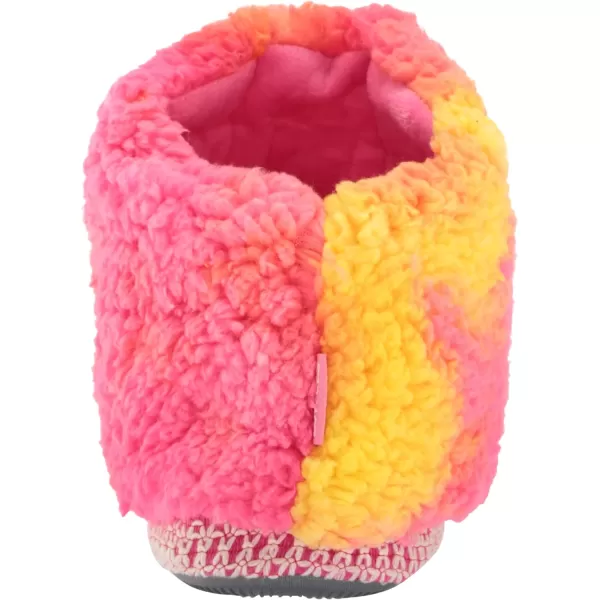 MUK LUKS Womens Lukees Fiora Bootie SlippersPink amp Yellow