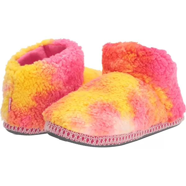 MUK LUKS Womens Lukees Fiora Bootie SlippersPink amp Yellow