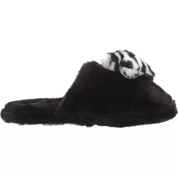 MUK LUKS Womens Lukees Minnie SlippersBlackWhite Star