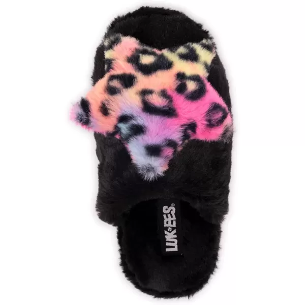 MUK LUKS Womens Lukees Minnie SlippersEbony Multi Star