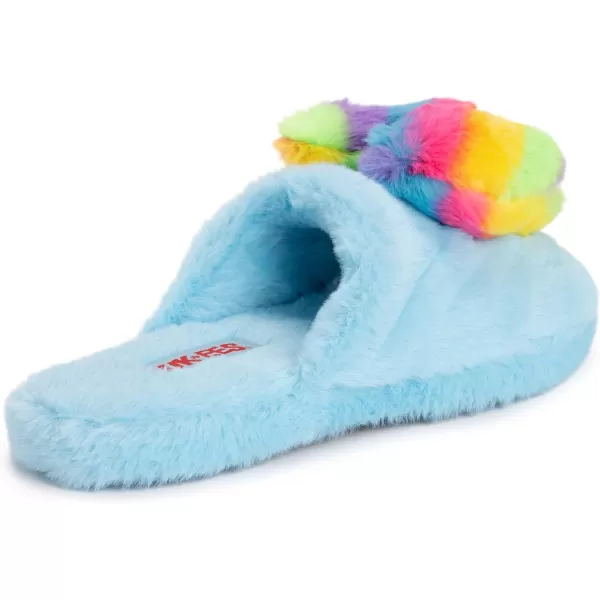 MUK LUKS Womens Lukees Minnie SlippersLight Blue Heart