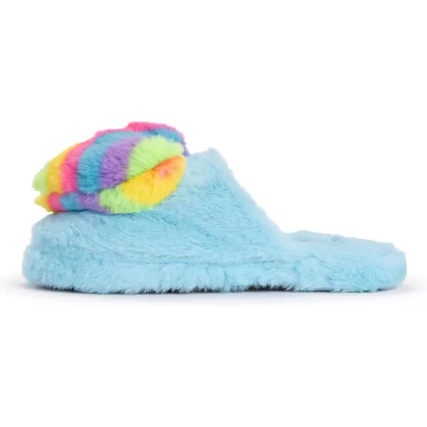 MUK LUKS Womens Lukees Minnie SlippersLight Blue Heart