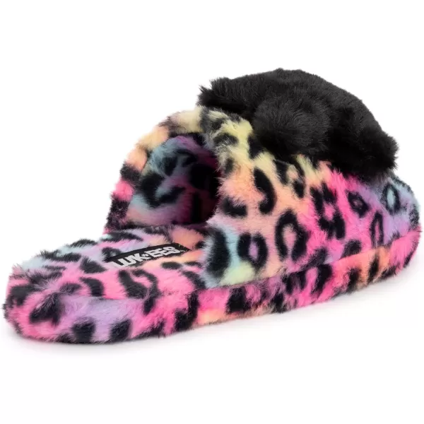 MUK LUKS Womens Lukees Minnie SlippersRainbow Multi Star