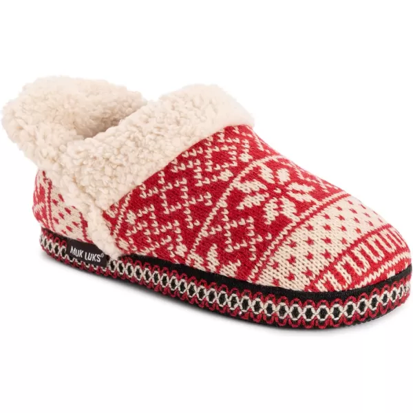 MUK LUKS Womens Magdalena SlipperRedCream