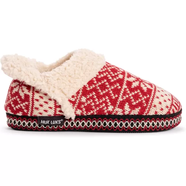 MUK LUKS Womens Magdalena SlipperRedCream