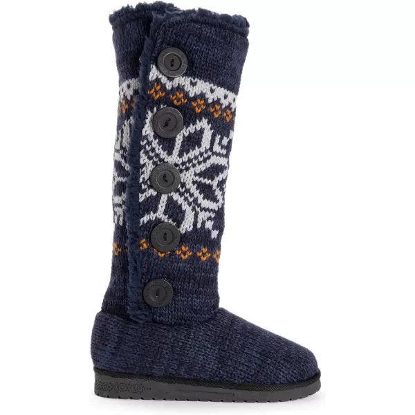 MUK LUKS Womens Malena BootsNavy Snowflake