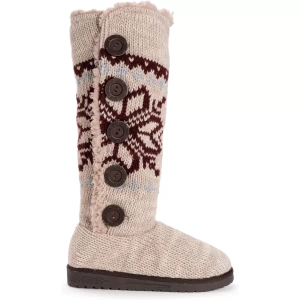 MUK LUKS Womens Malena BootsOxblood Snowflake