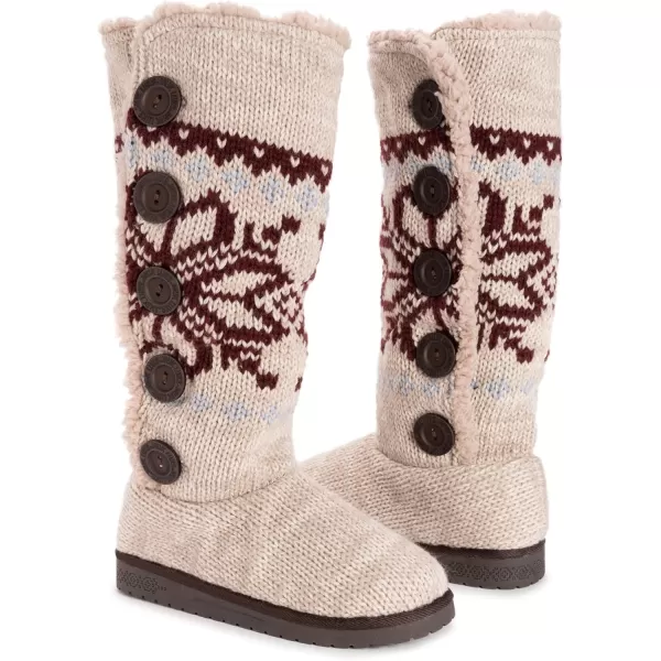 MUK LUKS Womens Malena BootsOxblood Snowflake