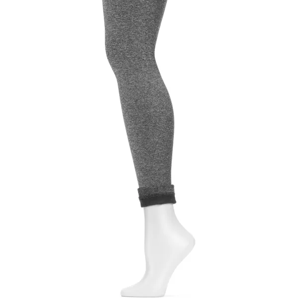 MUK LUKS Womens Marl Leggings with Fleece Lining 2inch WaistbandGrey