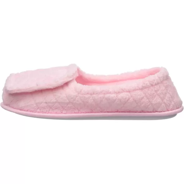 MUK LUKS Womens Micro Chenille Adjustable Open Toe Full Foot SlipperLight Pink