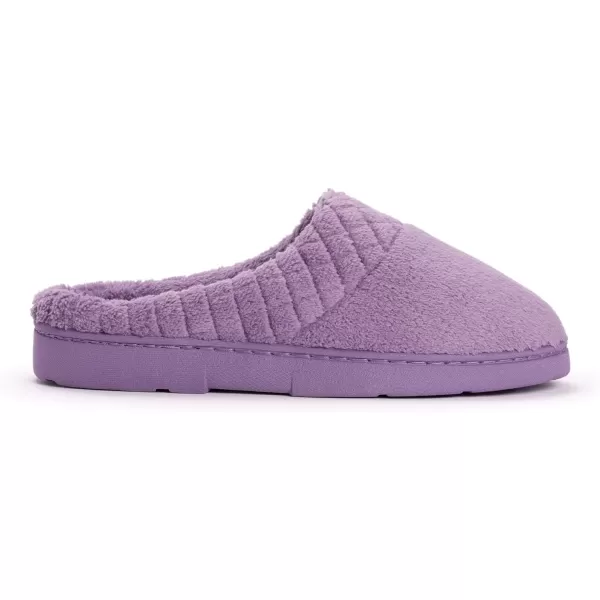 MUK LUKS Womens Micro Chenille Trimmed Clog SlippersLavenderLavender