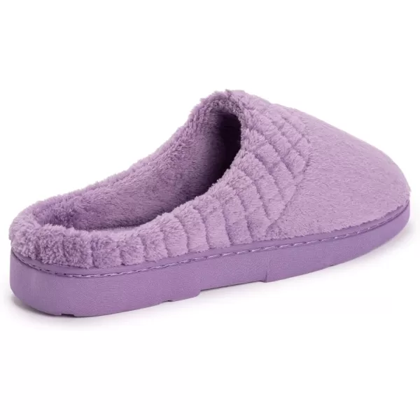 MUK LUKS Womens Micro Chenille Trimmed Clog SlippersLavenderLavender