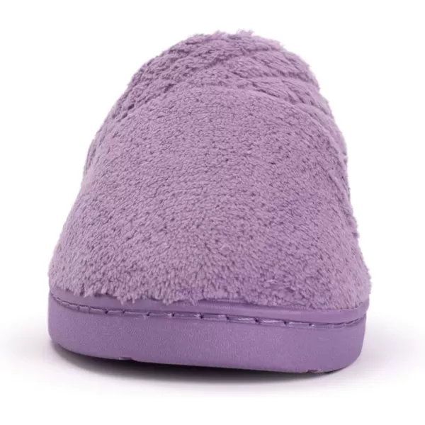 MUK LUKS Womens Micro Chenille Trimmed Clog SlippersLavenderLavender