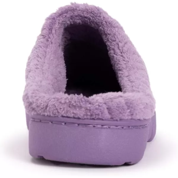 MUK LUKS Womens Micro Chenille Trimmed Clog SlippersLavenderLavender