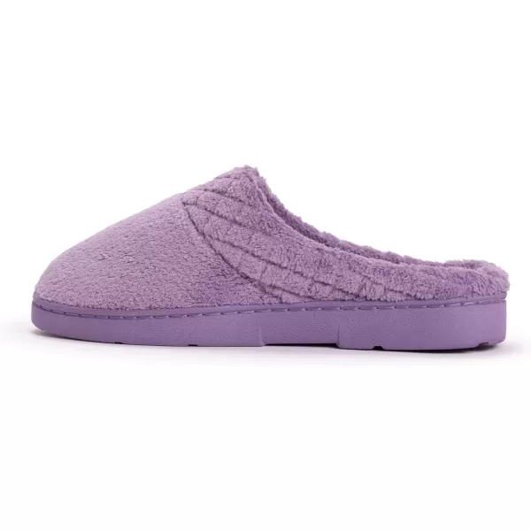 MUK LUKS Womens Micro Chenille Trimmed Clog SlippersLavenderLavender