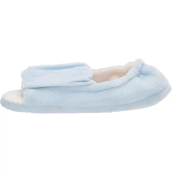 MUK LUKS Womens Micro Terry Open Toe Full Foot SlipperBlue