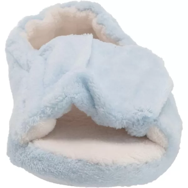 MUK LUKS Womens Micro Terry Open Toe Full Foot SlipperBlue