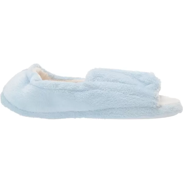 MUK LUKS Womens Micro Terry Open Toe Full Foot SlipperBlue