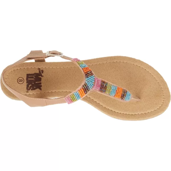 MUK LUKS Womens Mila Beaded Gladiator SandalTan