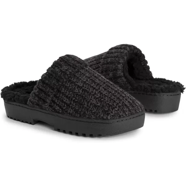 MUK LUKS Womens Minette SlippersBlackWhite