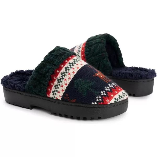 MUK LUKS Womens Minette SlippersNavy Deerfair Isle